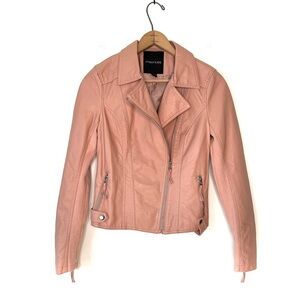 Maurices | Light Pink Faux Leather Moto Jacket Size XS